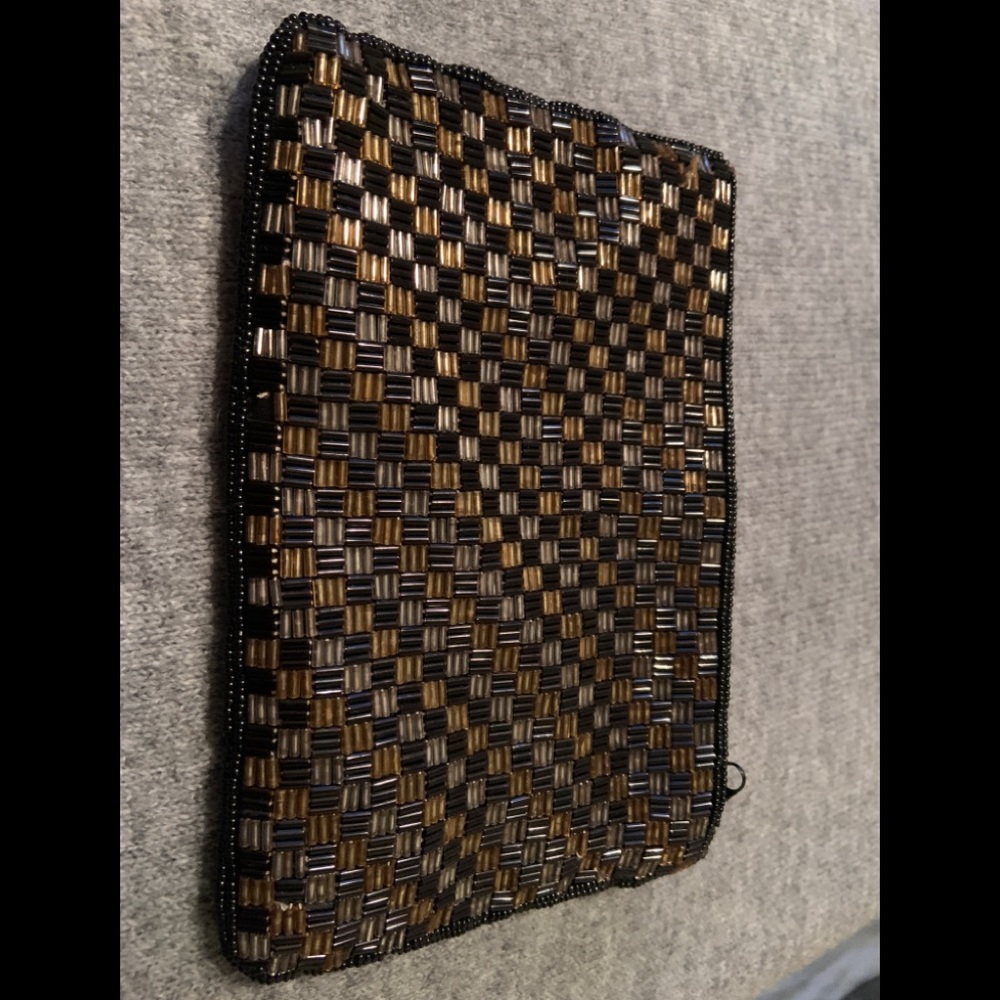 Beaded zip pouch